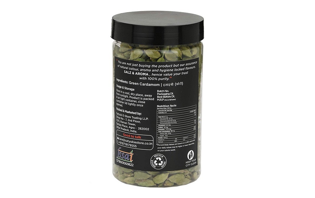 Salz & Aroma Green Cardamon    Plastic Jar  250 grams